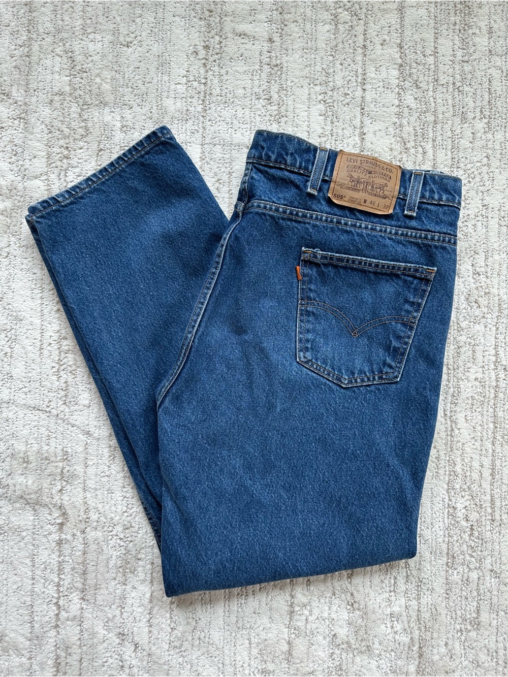 Levi’s 505 Orange Tab Jeans Regular Fit Straight Leg Men’s 46x32 USA Vintage